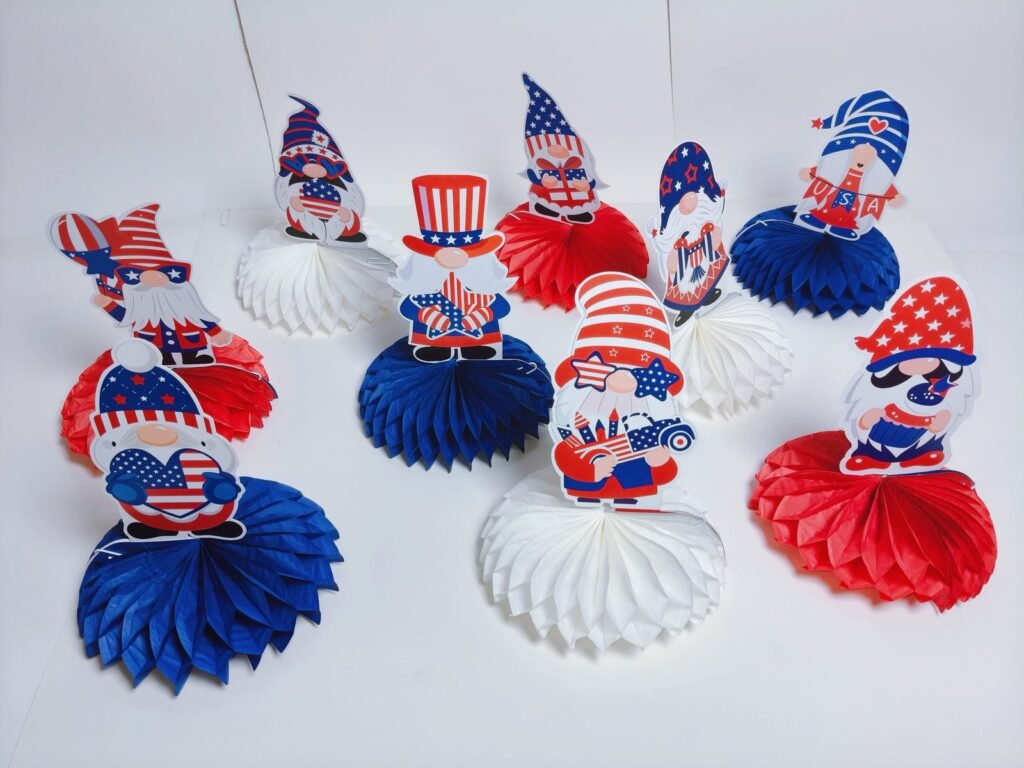 4th of July Honeycomb Gnome Decorations — Style A