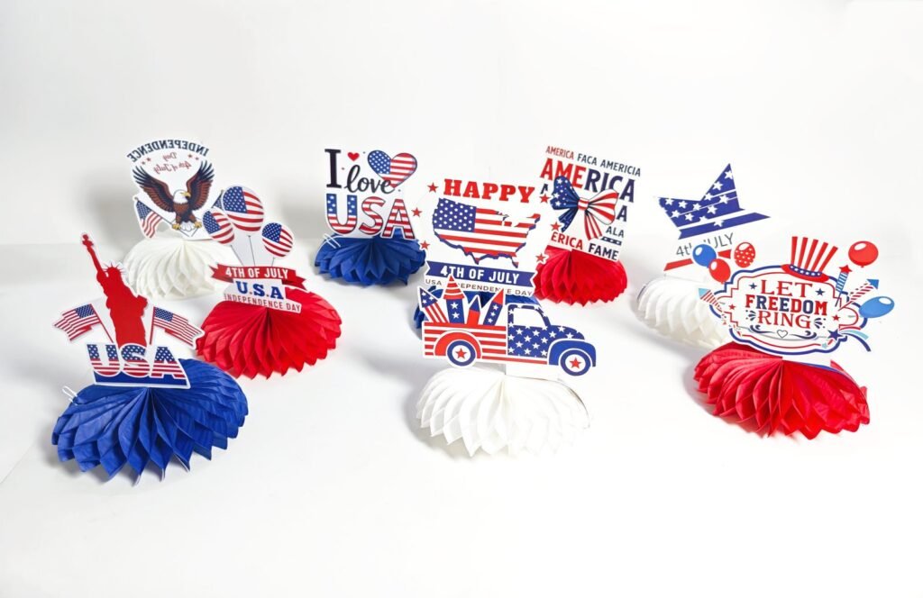 4th of July Honeycomb Table Decorations — Style B
