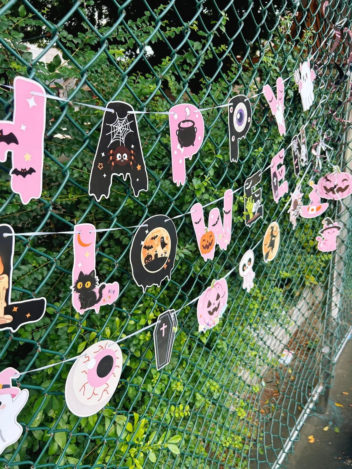 Pink Halloween Letter Banner Set — HAPPY HALLOWEEN — additional product view 1