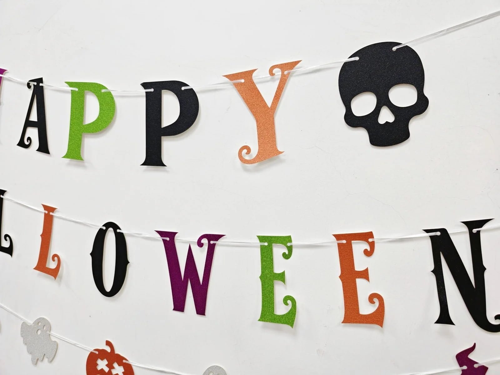 Halloween Glitter Letter Banner — HAPPY HALLOWEEN Style 2604 — additional product view 1