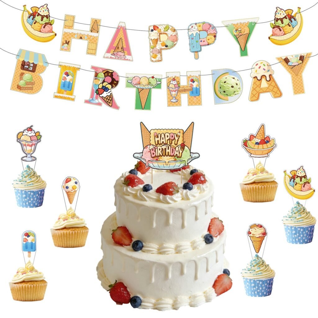 Ice Cream Theme Birthday Party Decoration Set