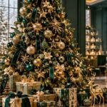 Emerald & Gold Grand Tree Ornament & Ribbon Set