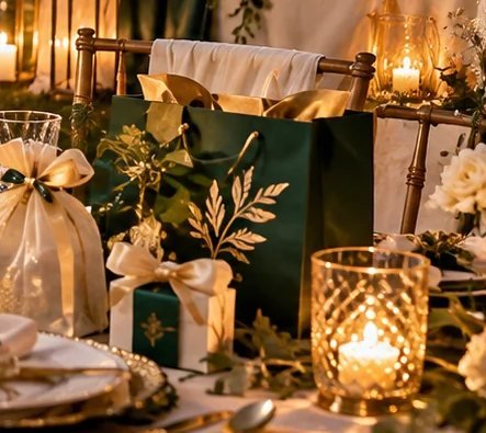 Lakeside Wedding Favor Box & Ribbon Set — Scene 02 Design Concept
