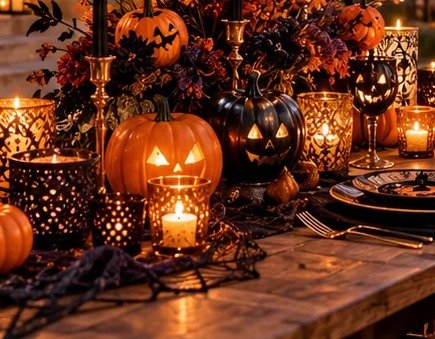 Harvest Pumpkin & Gourd Centrepiece Arrangement — Scene 04 Design Concept