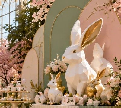 Sculptural Bunny Centrepiece — Scene 05 Design Concept