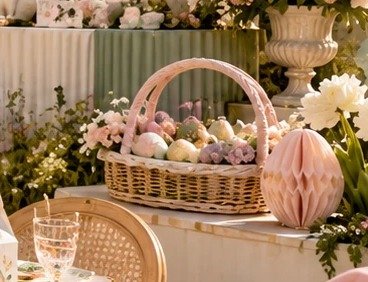 Woven Basket & Pastel Egg Fill Styling — Scene 05 Design Concept