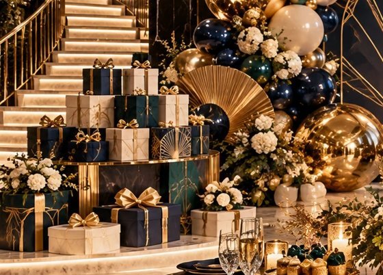 Art Deco Gift-Box Display Installation — Scene 06 Design Concept