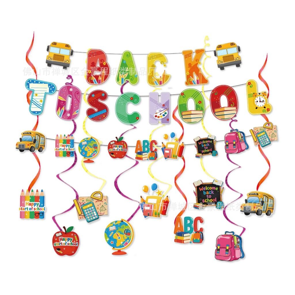 Back to School Bunting Banner Set — Classroom Garland Kit