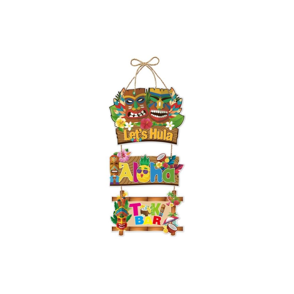 Hawaiian Tiki Face Door Hanger — Luau Door Decoration