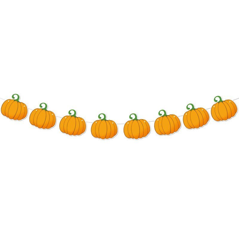 Thanksgiving Pumpkin Bunting — 8 Cards on 1 Cord