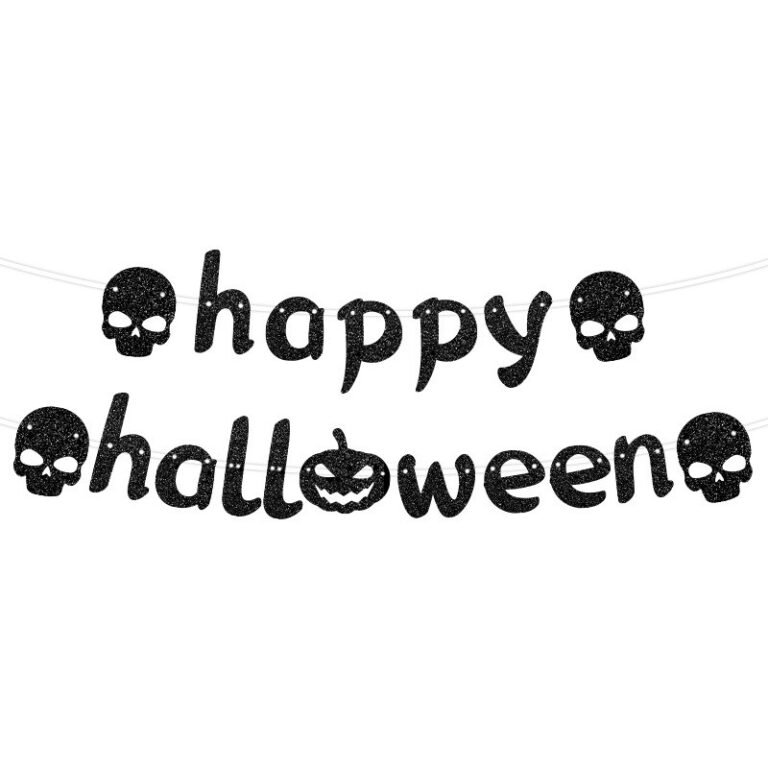 Halloween Glitter Bunting — Black Lettering