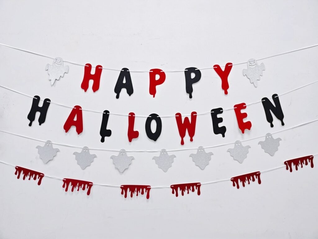 Halloween Glitter Letter Banner — HAPPY HALLOWEEN Style 2608