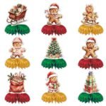 Christmas Honeycomb Table Decorations - Style D, 9-Piece Set
