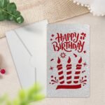 Silver Glitter Birthday Greeting Card - Style C