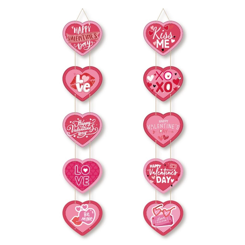 Valentine's Day heart door hanging decoration set
