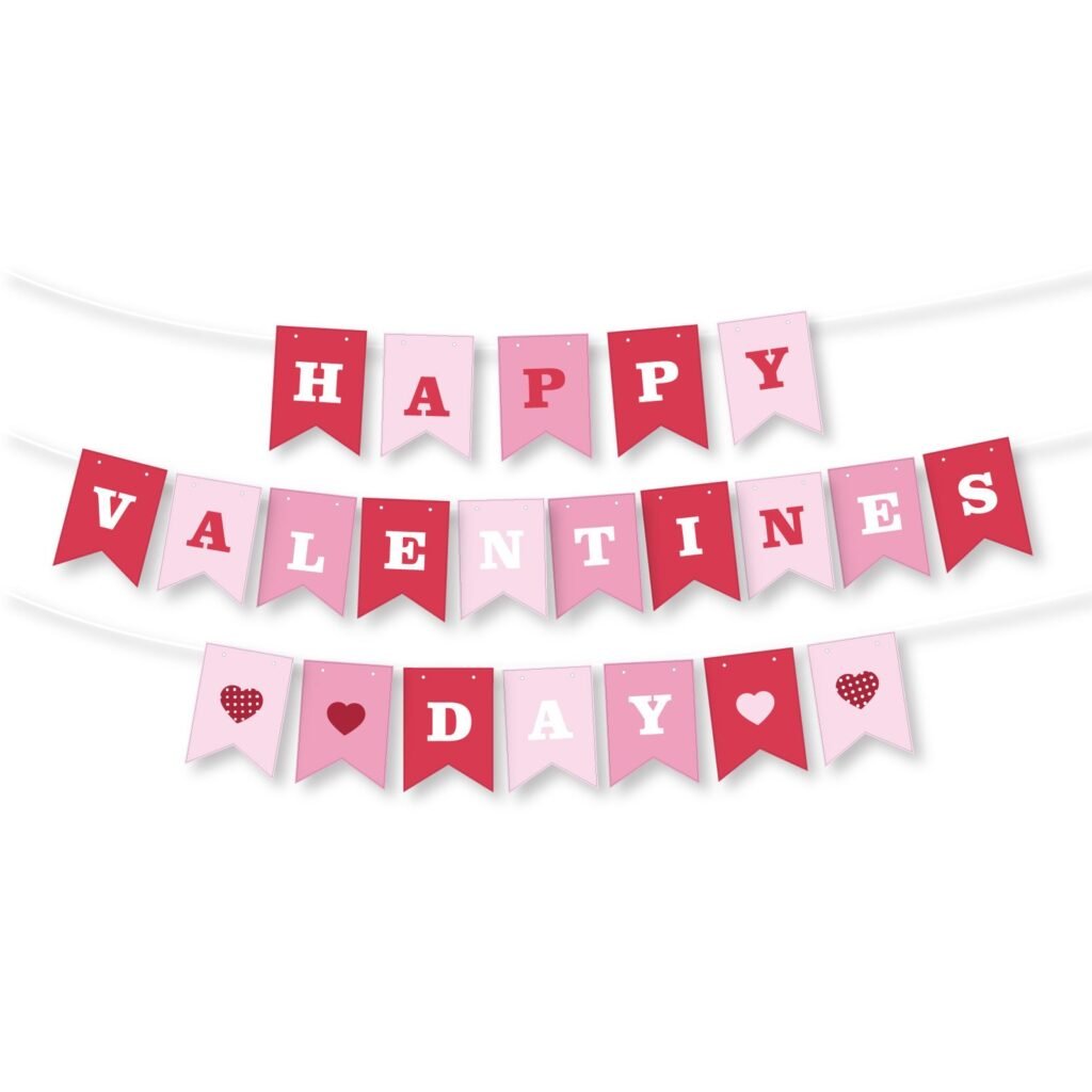 happy valentine's day bunting — 3-strand letter banner set — wholesale party decoration product photo