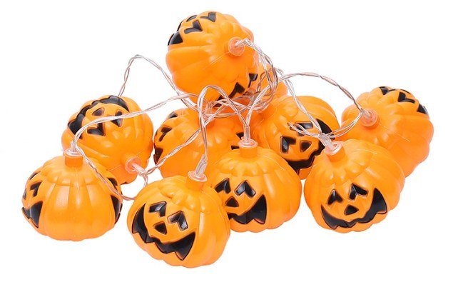 Halloween Pumpkin LED String Lights — Jack-o'-Lantern Battery Fairy Lights