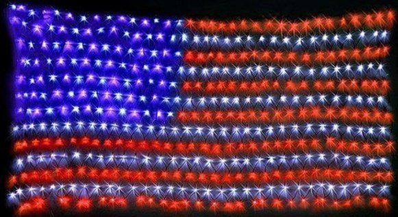 American Flag LED Net Lights — Patriotic 4th of July Light Net, 2 × 1 m