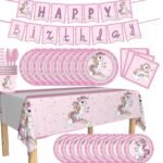 Pastel Unicorn Birthday Party Tableware Set
