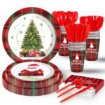 Christmas Tartan Party Tableware Set