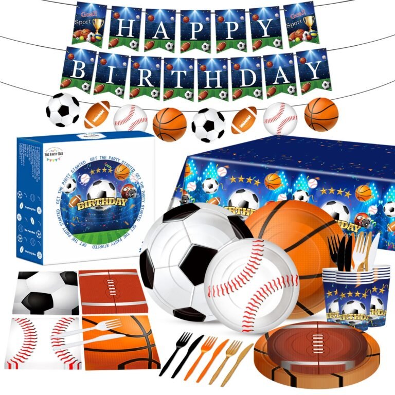 Sports Ball Birthday Party Tableware Set — Football, Soccer & Basketball Theme