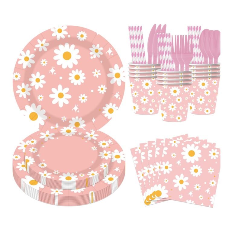 Pink Daisy Floral Tableware Set — 8-Component Garden Party Range