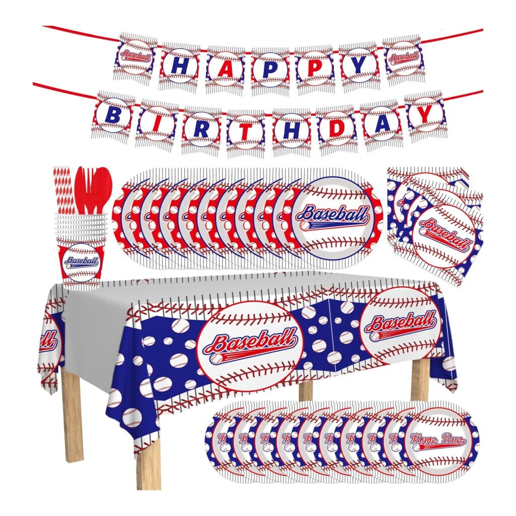 Home Run Baseball Tableware Set — 10-Component Sports Party Range