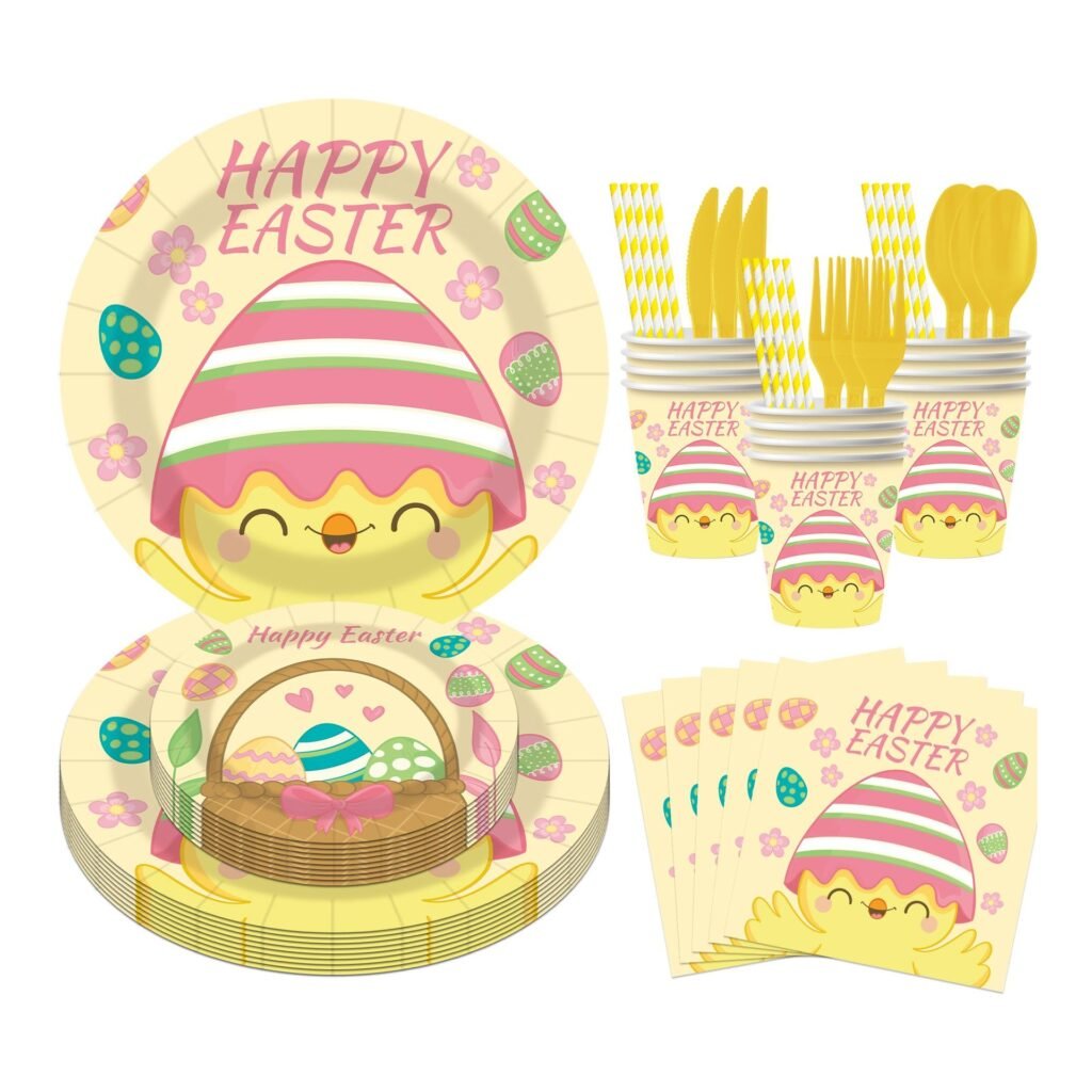 Easter Chick and Egg Hunt Tableware Set — 8-Component Spring Range