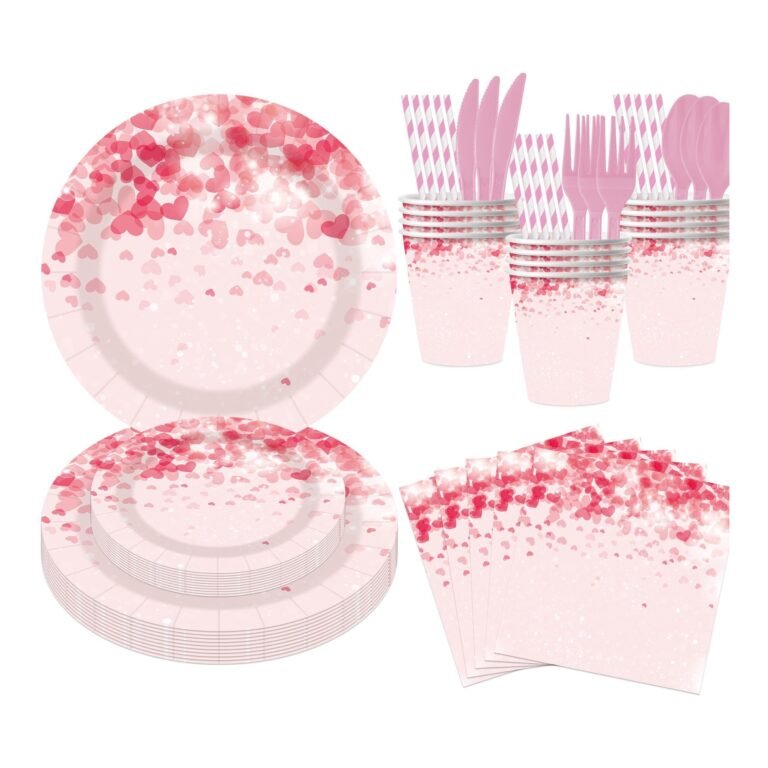 Blush Heart Confetti Tableware Set — 8-Component Valentine’s Range
