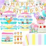 Ice Cream Pastel Kids Birthday Party Tableware Set