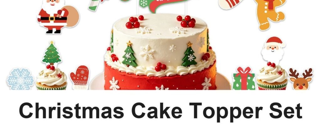 Christmas Cake Topper & Hanging Decoration Set – Style H