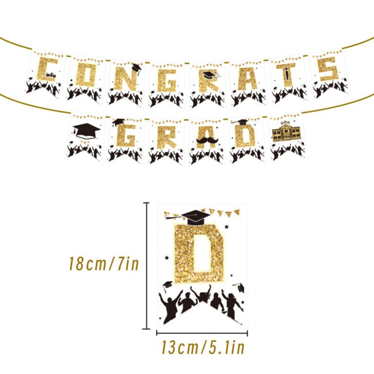 Graduation Bunting Banner White