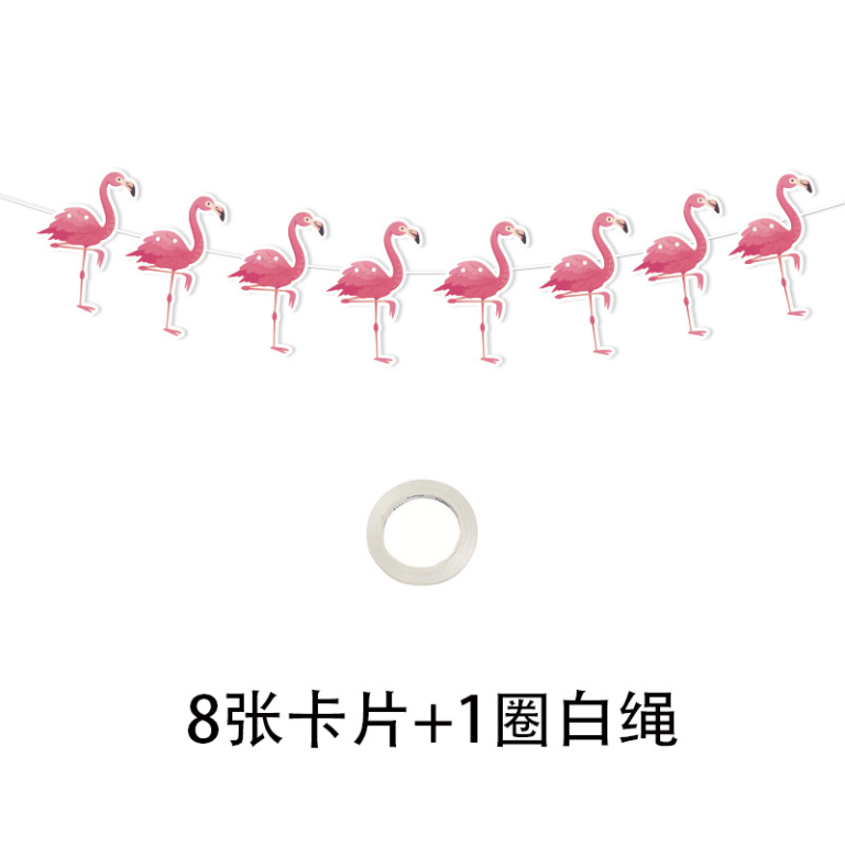 Hawaiian Flamingo Bunting Banner