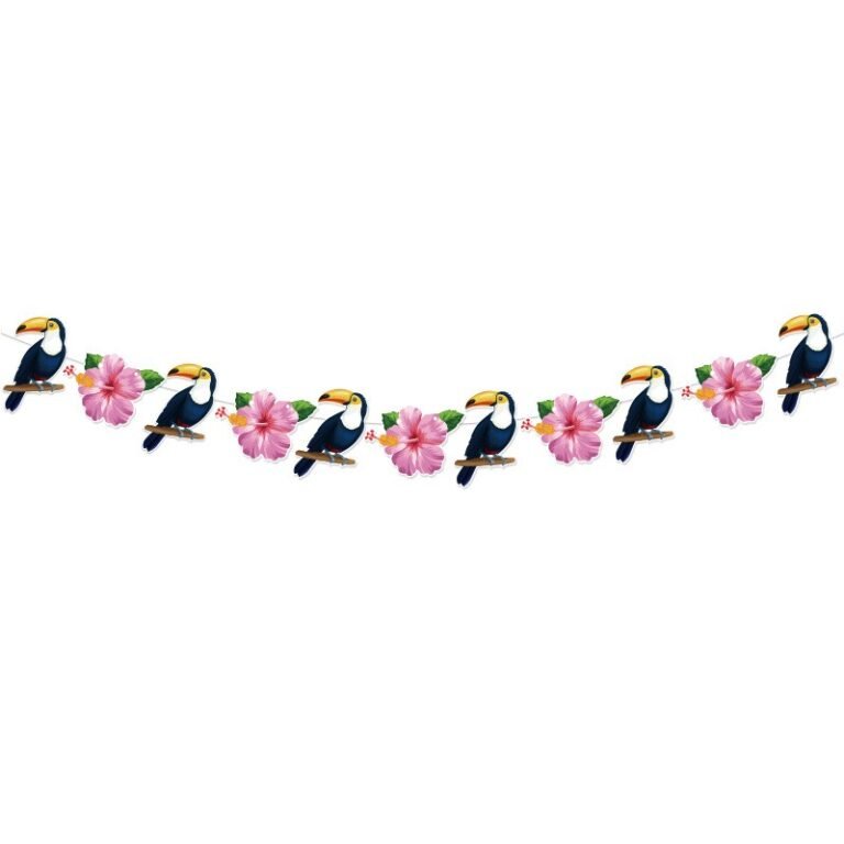 Hawaiian Floral Bird Bunting Banner