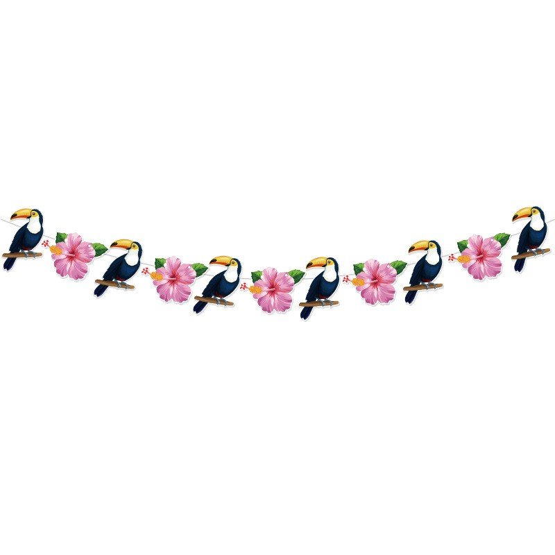 Hawaiian Floral Bird Bunting Banner