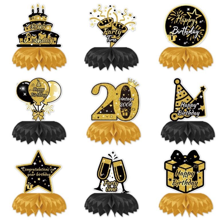20th Birthday Golden Honeycomb Decorations