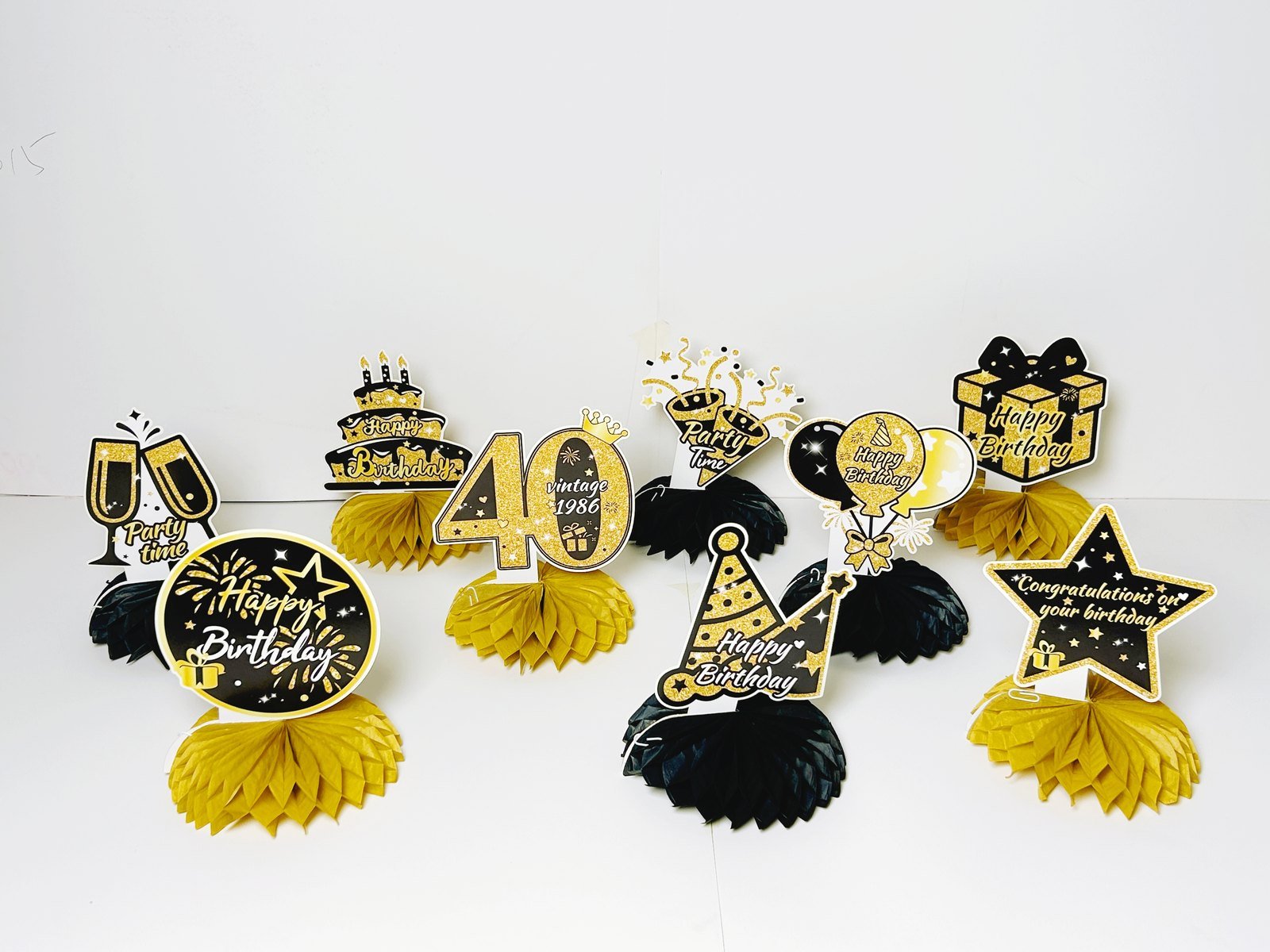 40th Birthday Golden Honeycomb Decorations