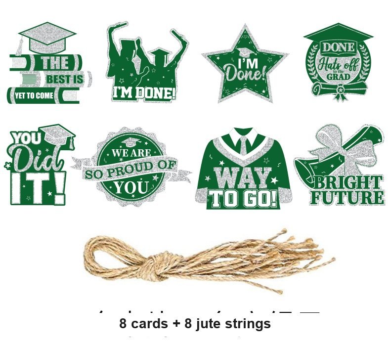Graduation Hanging Swirl Decorations — 8-Piece Set, 6 Colors