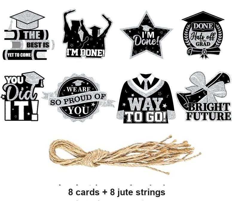 Graduation Hanging Swirl Decorations — 8-Piece Set, 6 Colors