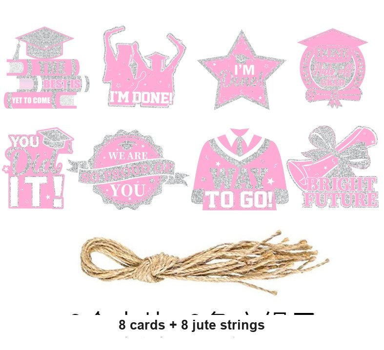Graduation Hanging Swirl Decorations — 8-Piece Set, 6 Colors