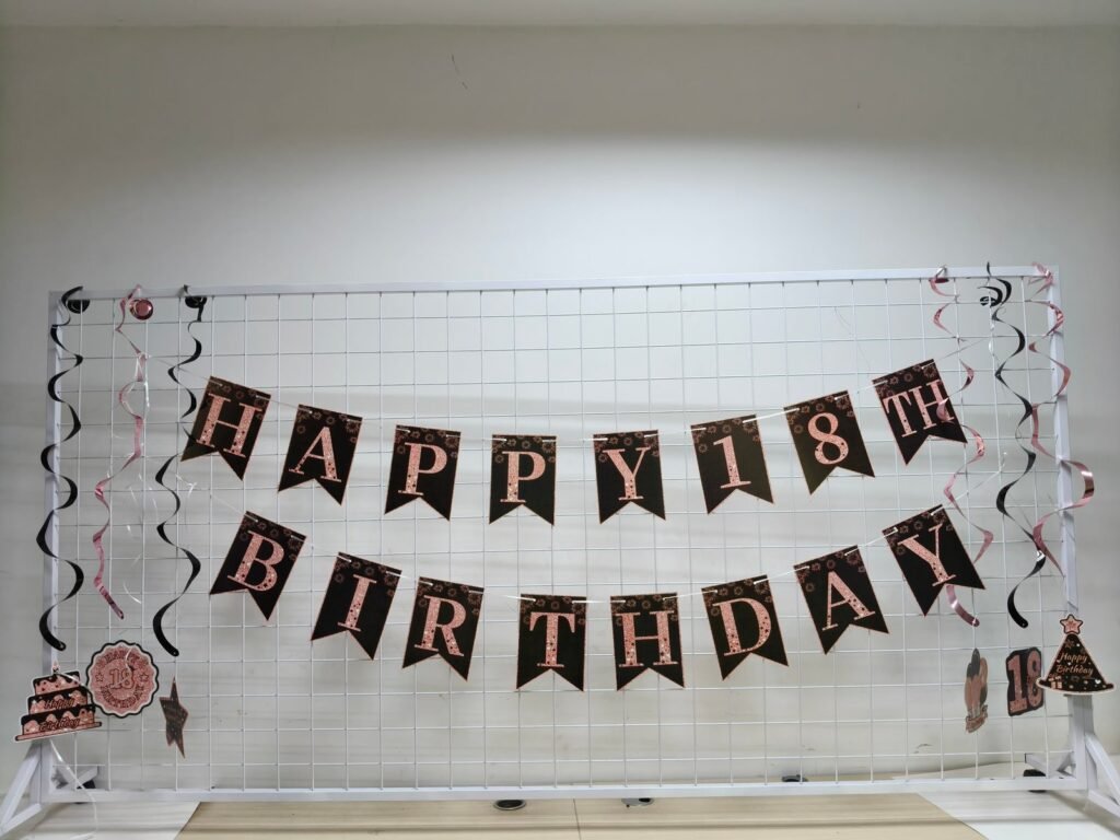 18th Birthday Party Decoration Set — Pink & Rose Gold
