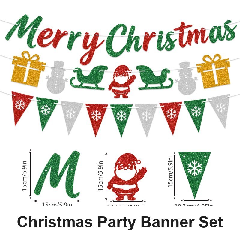 Christmas Glitter Banner & Garland Set — Style 2603