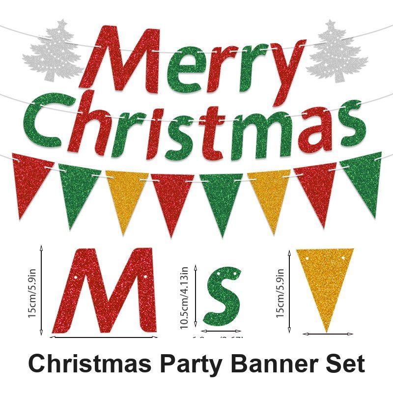 Christmas Glitter Banner & Garland Set — Style 2604