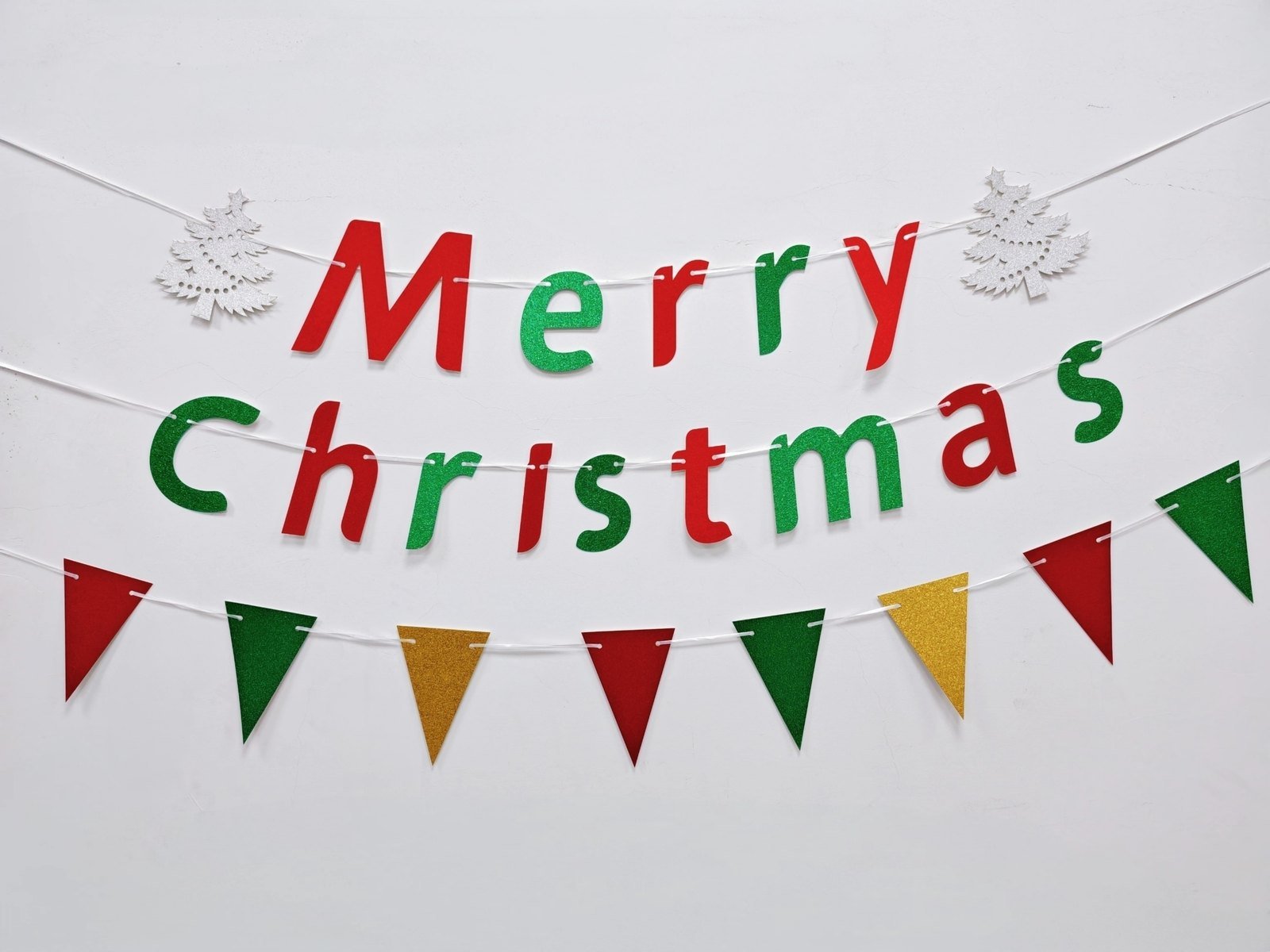 Christmas Glitter Banner & Garland Set — Style 2604