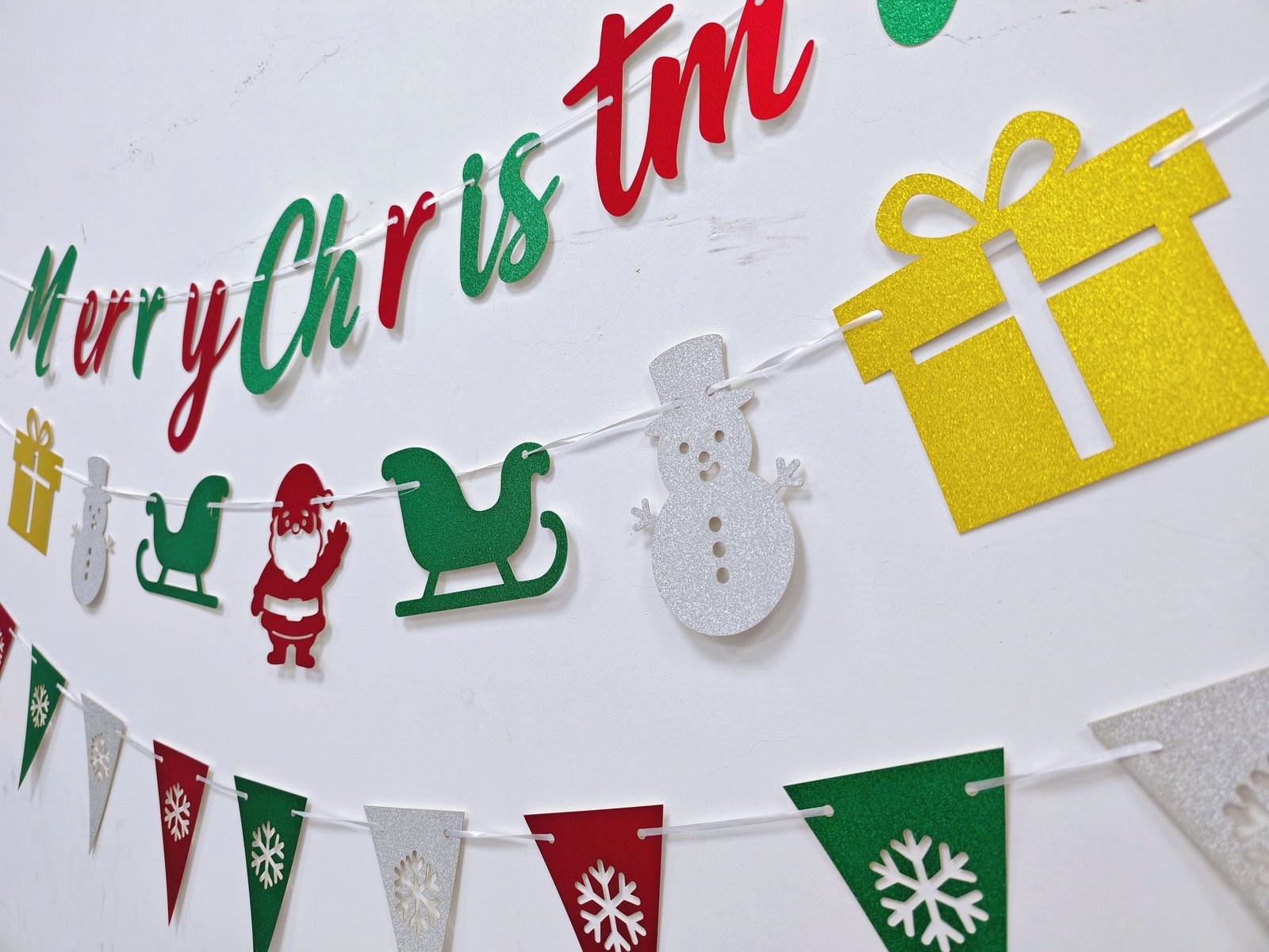 Christmas Glitter Banner & Garland Set — Style 2603