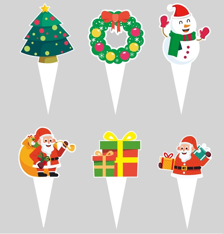 Christmas Festive Cake Picks